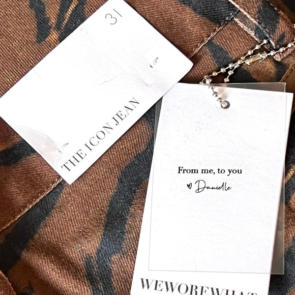 We Wore What Tiger Piped Stiletto Split Hem Iconic Denim Jeans - Picture 15 of 16